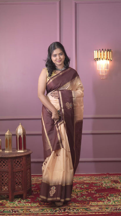 PASTEL colour Handloom  soft silk saree