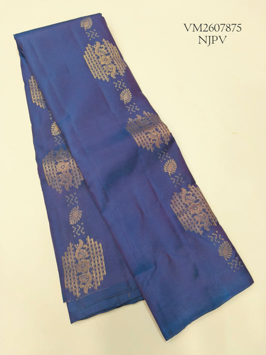 Dusky Blue Semi Silk Saree