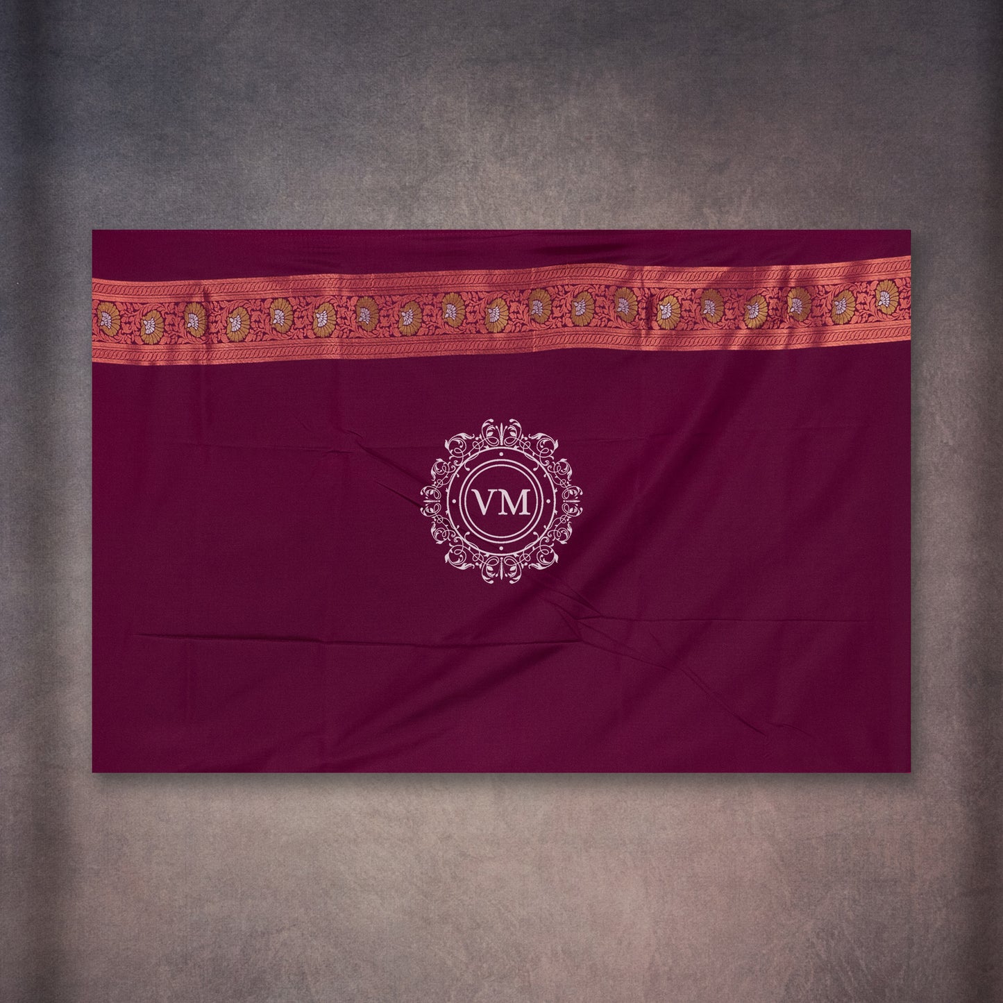 SS66 Silver And Copper Floral Zari Design  Rani Pink Soft Silk Saree